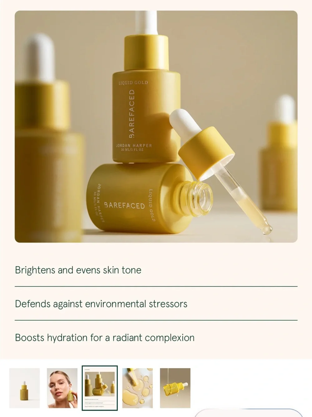 Barefaced Liquid Gold Facial Oil - Yellow